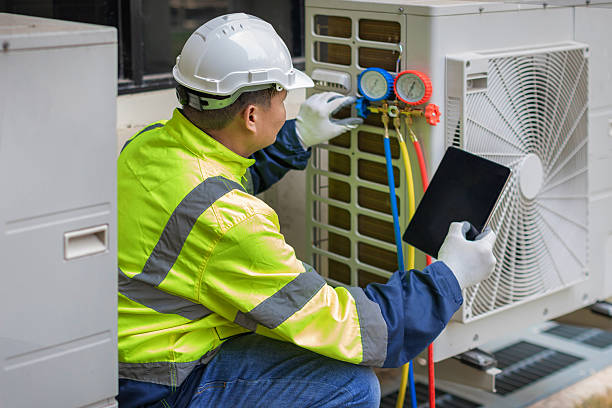Professional Hvac technician working in Watertown, MA